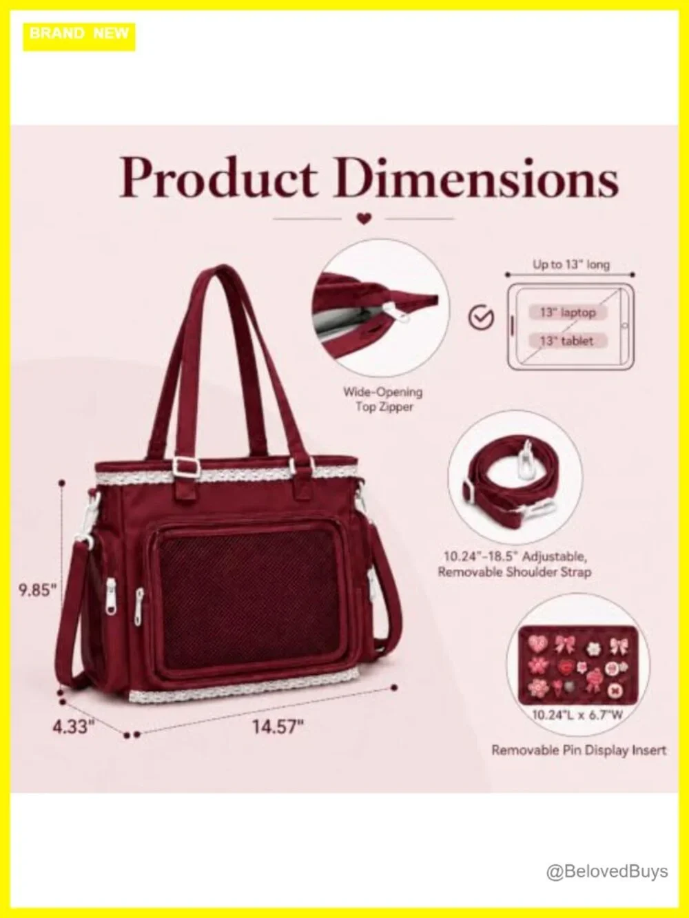 Ita Bag with DIY Accessory Kit - Clear Window Y2K Crossbody with Display Insert